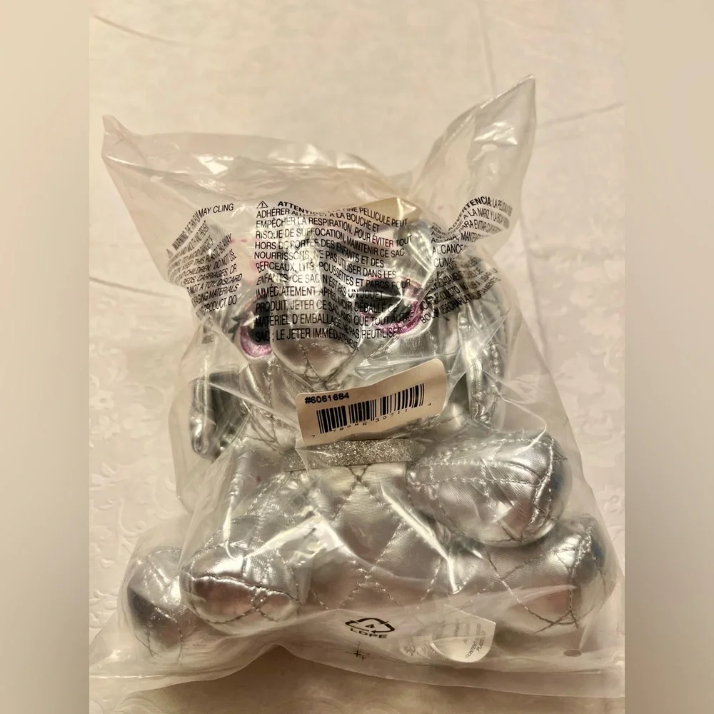 Gund Silver Elephant Stuffed Animal with Purple Eyes - Picture 5 of 5
